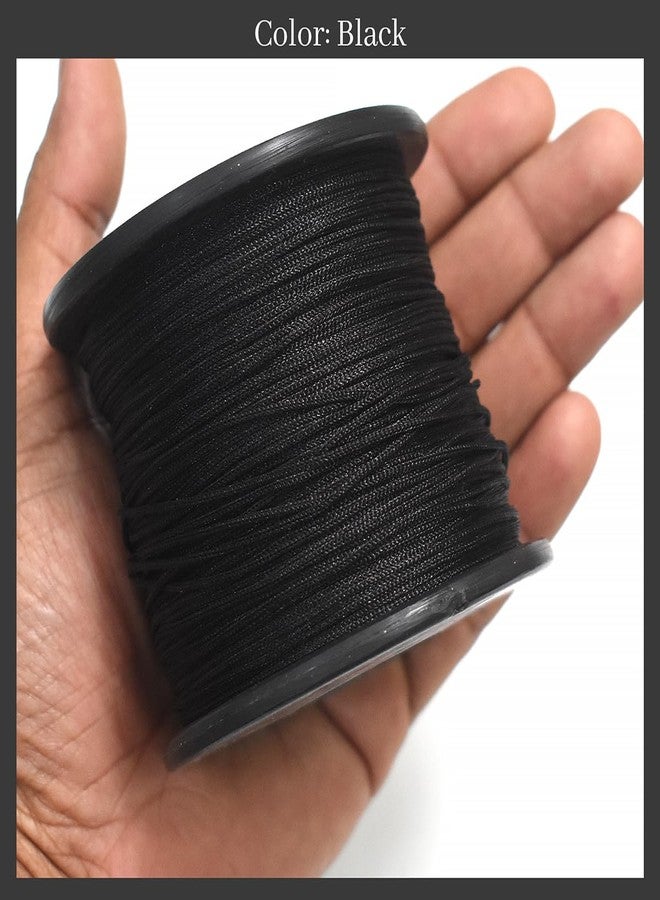 Embroiderymaterial 1 MM Thick Black Nylon Thread/Dori for Jewellery Making, Bracelet Making, Craft, Sewing, Crochet, Macrame, Rakhi, (1Roll, 105 Meters) - Image 5